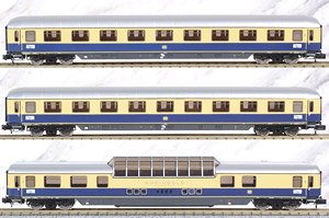 DB, 3-unit `Rheingold`, consists of domecar and 2 Avmh coaches in blue, period III (3両セット) (鉄道模型)