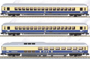 DB, 3-unit `Rheingold`, consists of restuarant and 2 Apmh coaches in blue, period III (3両セット) (鉄道模型)