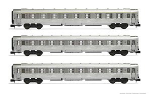 SNCF, 3-unit pack DEV Inox Coaches, A9 + 2 x B10 Coaches, Period III (3-Car Set) (Model Train)