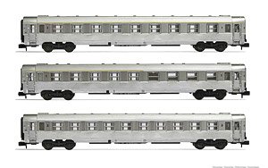 SNCF, 3-unit pack DEV Inox coaches, A9, A5 bar coach + B10, period III (3両セット) (鉄道模型)