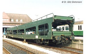 DR, 2-unit pack, DDm car transporter, green livery, Period IV (2-Car Set) (Model Train)