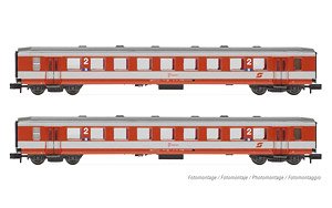 OBB,2-unit pack 2nd class coaches `Schlierenwagen`, K2 livery (red/grey), period IV-V (2両セット) (鉄道模型)