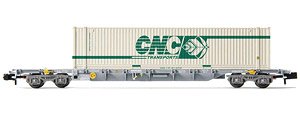 SNCF, 4-axle 60` container Wagon Novatrans Sgss, grey, loaded with 45` container `CNC`, Period VI (Model Train)