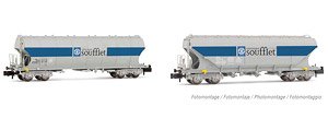 SNCF, 2-unit pack `Soufflet`, hopper wagons with rounded and flat lateral side walls (2両セット) (鉄道模型)