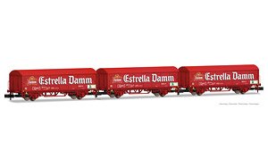 RENFE, 3-unit pack JPD wagon, Estrella Damm red livery, period V (3両セット) ★外国形モデル (鉄道模型)