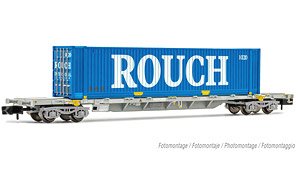 SNCF, 4-axle container wagon with 45` container `ROUCH`, period VI ★外国形モデル (鉄道模型)
