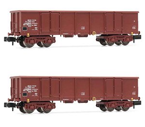 DR, 2-unit set 4-axle open wagons Eas, brown livery, loaded with scrap, period IV (2両セット) (鉄道模型)