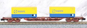 RENFE, 4-axle 60` container Wagon MMC brown livery, loaded with 2 x 20` containers `Contenemar`, Period IV (Model Train)