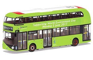 (OO) New Routemaster, Stagecoach London, LTZ 1406/LT406, Route N8 Tottenham Court Road, Supporting World Environment Day (Model Train)