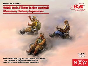 WWII Axis Pilots in The Cockpit German, Italian, Japanese (Plastic model)