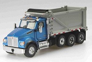 ケンワース T880 SF OX Stampede ダンプトラック メタリックブルー/シルバーボディ (ミニカー)