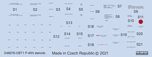 P-40N Stencils (for Hasegawa) (Decal)