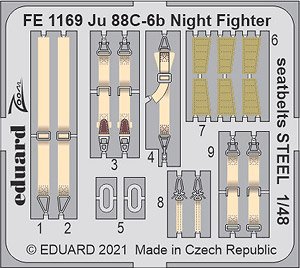 Ju88C-6b 夜間戦闘機 シートベルト (ステンレス製) (ICM用) (プラモデル)