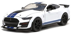 2020 フォード マスタング シェルビー GT500 グロッシーホワイト/ブルーライン (ミニカー)
