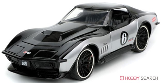 1969 Chevy Corvette Stingray Glossy Black/Silver (Diecast Car) Item picture1