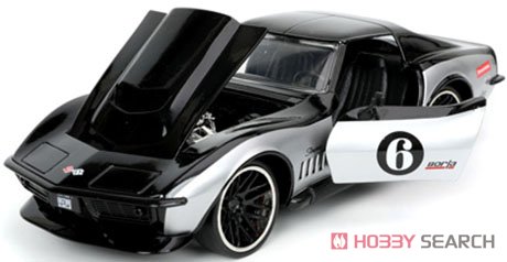 1969 Chevy Corvette Stingray Glossy Black/Silver (Diecast Car) Item picture2