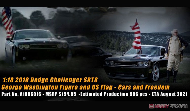 2010 Dodge Challenger SRT8 with George Washington Figure and US Flag - Cars & Freedom (Diecast Car) その他の画像2