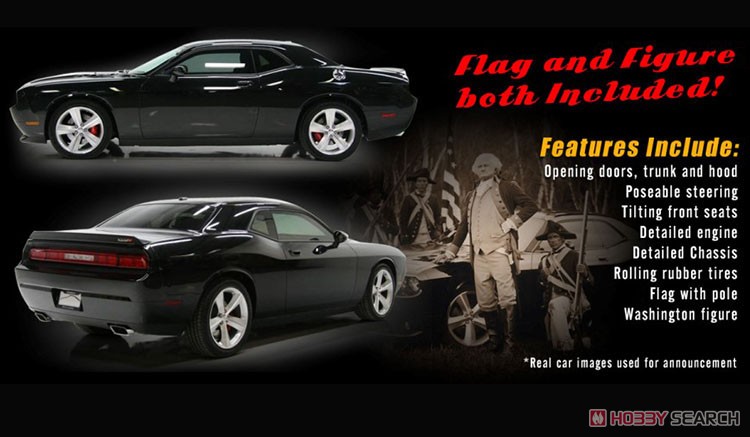 2010 Dodge Challenger SRT8 with George Washington Figure and US Flag - Cars & Freedom (Diecast Car) その他の画像3