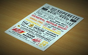 Diorama Material Shop Front Signs B (Plastic model)