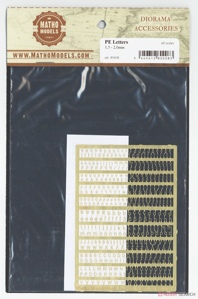 PE Letters: 1,5 - 2,0mm (Plastic model) Package2