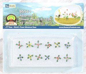 95561 (HO) Assorted Flower Plants 3 (12 Pieces) (Model Train)