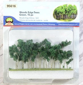 95616 (N) 林の木々(盛夏の緑) Nスケール [Woods Edge Trees Green, 15/pk 2``-2-1/2``] (15本入り) (鉄道模型)