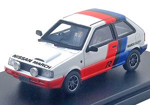 Nissan March R (1988) Crystal White (w/Colouring) (Diecast Car)