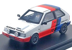 NISSAN MARCH R (1988) クリスタルホワイト (カラーリングあり) (ミニカー)