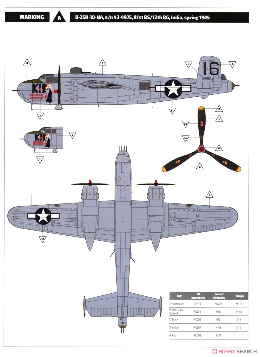 B-25H Mitchell Gunships over CBI (Plastic model) Color4