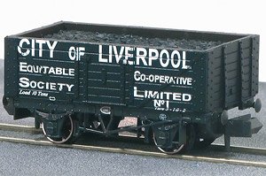 イギリス2軸貨車 石炭運搬車 (7枚側板・シティオブリバプール・車番1) 【NR-P4191】 ★外国形モデル (鉄道模型)