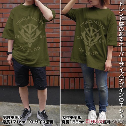 Mobile Suit Gundam ZEON Big Silhouette T-Shirt Moss L (Anime Toy) Other picture1