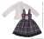 Girly Jumper Skirt Set (Navy Check) (Fashion Doll) Item picture1