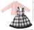 Girly Jumper Skirt Set (White x Black Check) (Fashion Doll) Item picture1