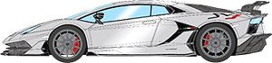 Lamborghini Aventador SVJ 2018 (Nireo wheel) シルバー (スタイルパッケージ) (ミニカー)
