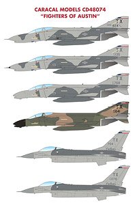 アメリカ空軍 F-4D/E F-16A バーグストローム空軍基地 デカール (デカール)