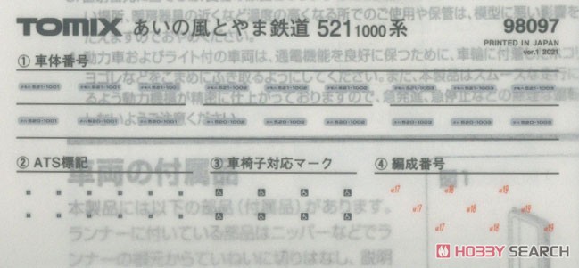 あいの風とやま鉄道 521系1000番代電車セット (2両セット) (鉄道模型) 中身1