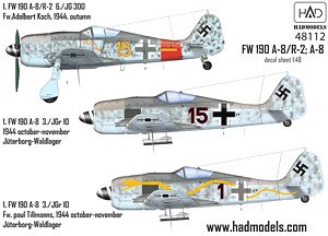 FW190 A-8/R-2; A-8 Decal Sheet (Decal)