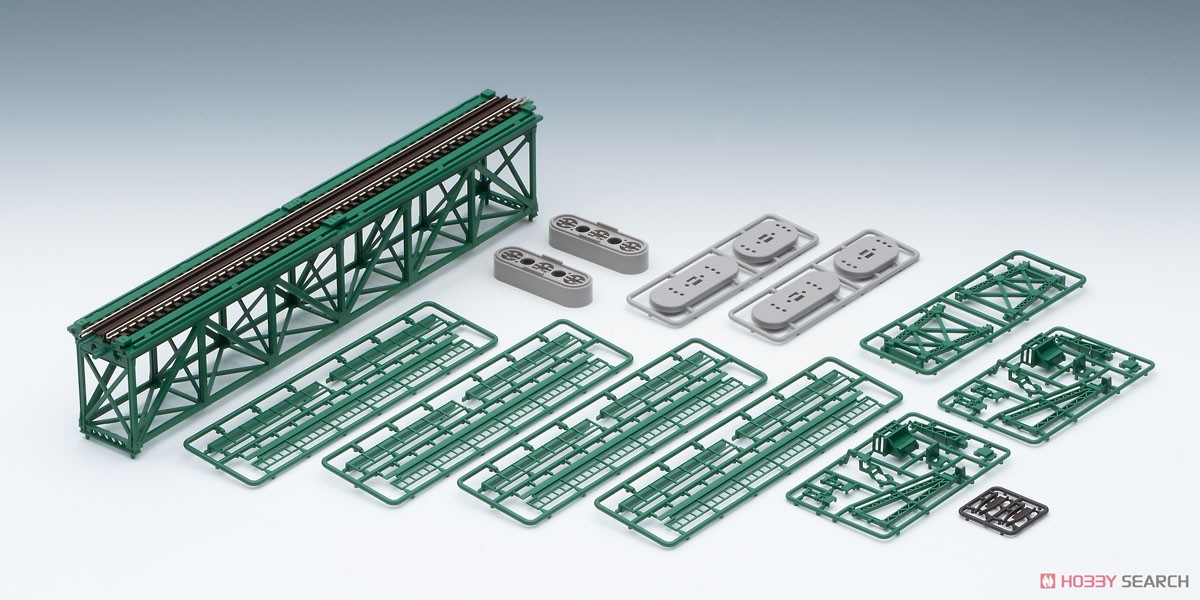 Fine Track 上路式単線トラス鉄橋 S280(F) (深緑) (PC橋脚・2本付) (鉄道模型) 商品画像1