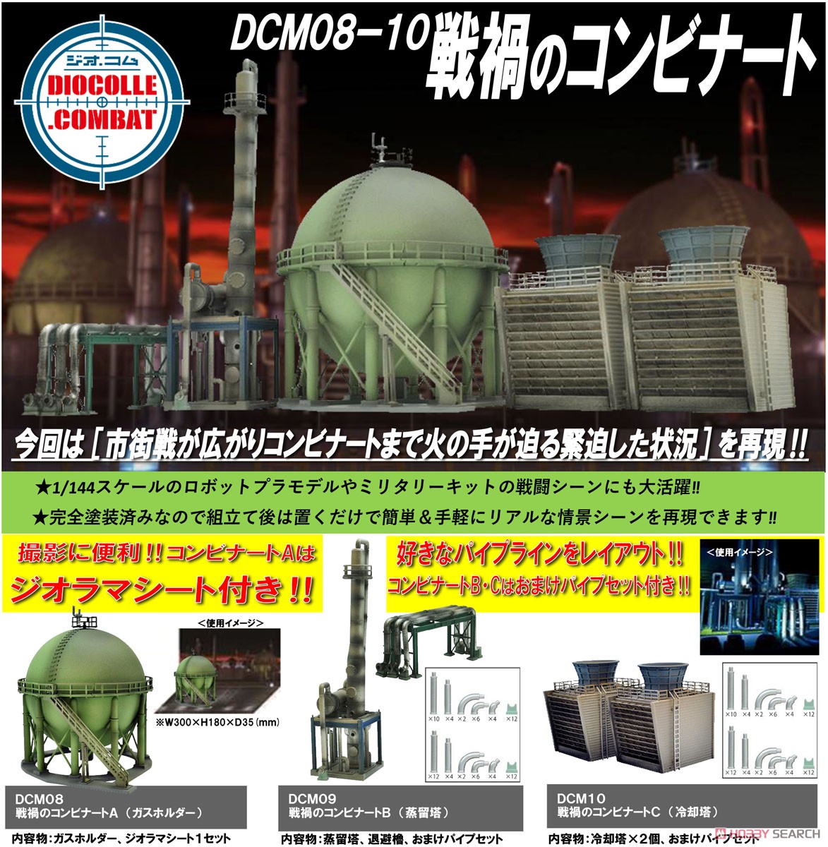 DCM08 ジオ・コム 戦禍のコンビナートA (ガスホルダー) (プラモデル) その他の画像3