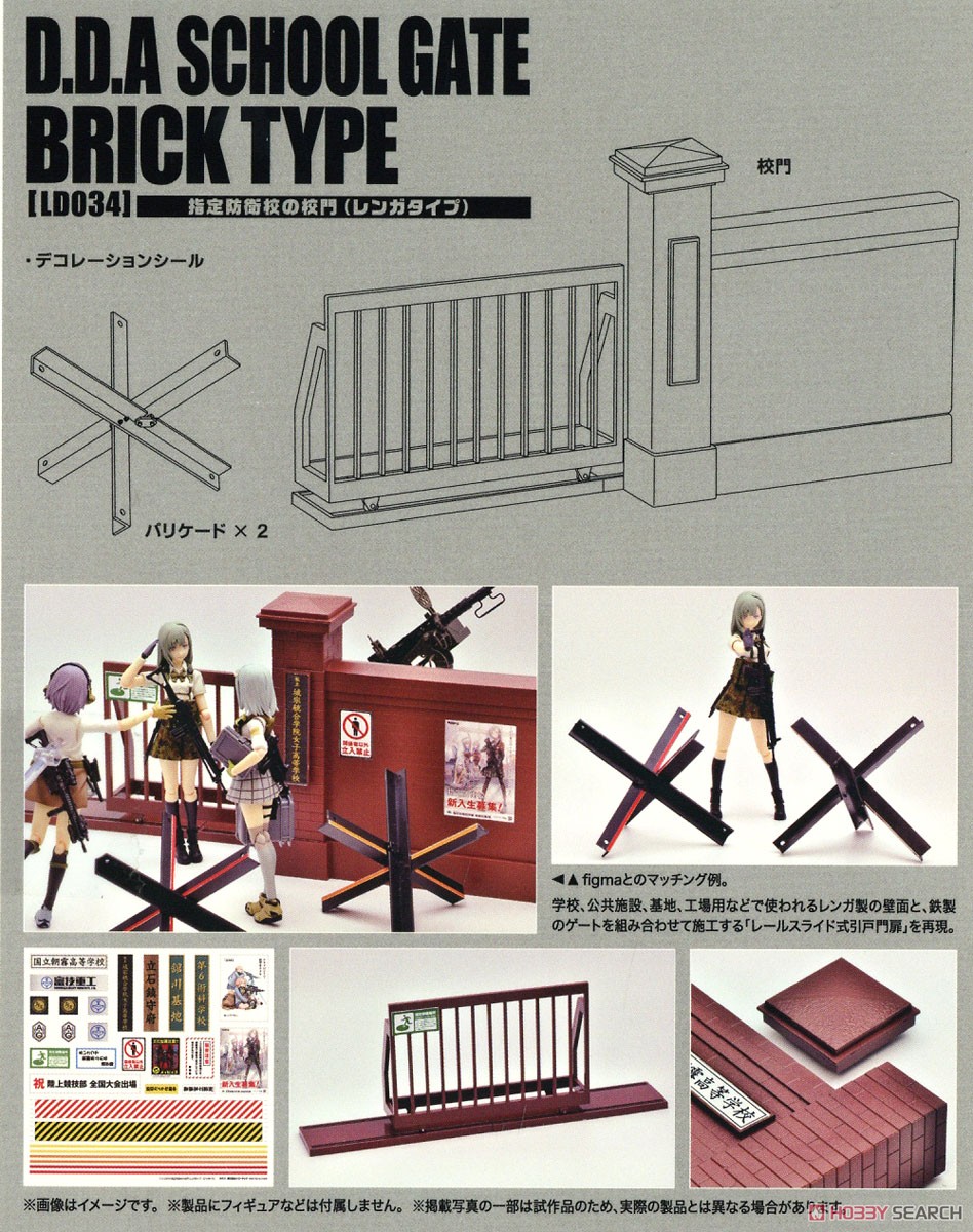 1/12 Little Armory (LD034) 指定防衛校の校門 (レンガタイプ) (プラモデル) 解説2