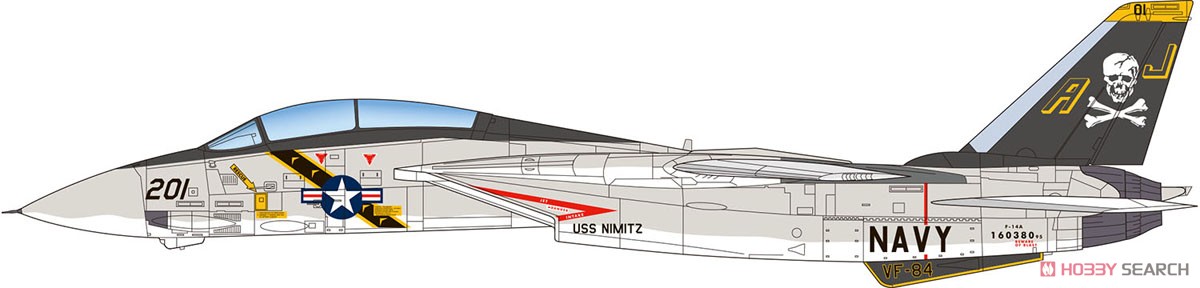 アメリカ海軍 F-14A トムキャット ジョリーロジャース (70`s VF-1,VF-2,VF-84) (プラモデル) 塗装1
