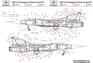 ハンガリー空軍 MiG-23 ステンシルデカール (デカール)