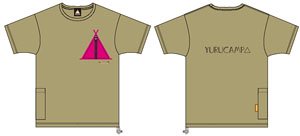 Laid-Back Camp Wilderness Experience Collabo Tent Pocket T-Shirt M Beige (Anime Toy)
