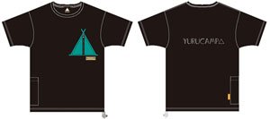 Laid-Back Camp Wilderness Experience Collabo Tent Pocket T-Shirt L Black (Anime Toy)