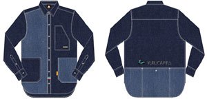 Laid-Back Camp Wilderness Experience Collabo Denim Apron Bag Shirt M (Anime Toy)