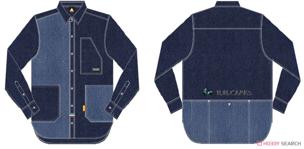 Laid-Back Camp Wilderness Experience Collabo Denim Apron Bag Shirt L (Anime Toy) Item picture1