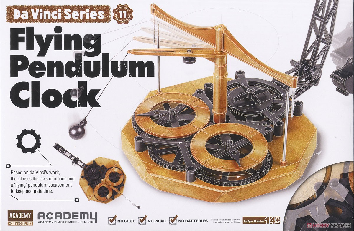 Da Vinci Flying Pendulum Clock (Plastic model) Package2