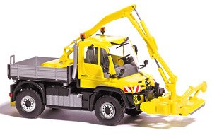 (HO) Mercedes-Benz Unimog U430 w/Lawnmower Yellow 2013 (Diecast Car)