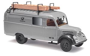 (HO) Robur Garant K30 Panel Van `Deutsche Post` 1957 Gray (Diecast Car)