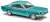 (HO) Ford Mustang Coupe Metallic Turquoise 1964 (Diecast Car) Item picture1